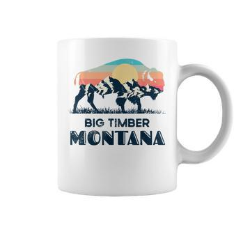 Big Timber Montana Vintage Hiking Bison Nature Coffee Mug - Monsterry UK