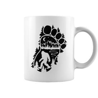 Bigfoot Sasquatch Footprint In The Mountains For Women Coffee Mug - Monsterry AU