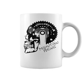 Biking Skull T Gears Bike Mountain Bike Coffee Mug - Monsterry