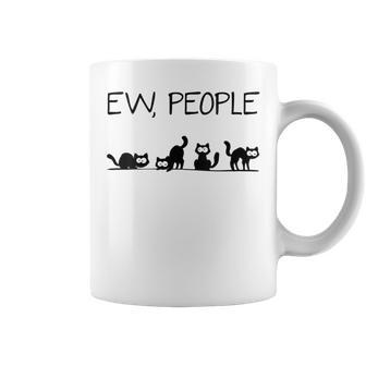 Black Cat Ew People Meow Mom And Dad Cat Lovers Coffee Mug - Monsterry UK