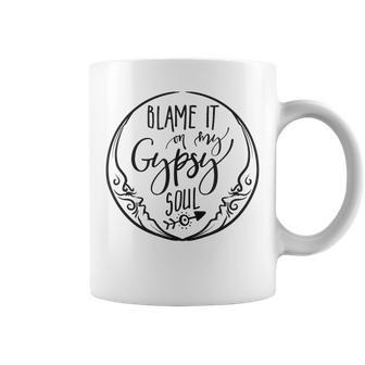 Blame It On My Gypsy Soul Watercolor Free Spirit Coffee Mug - Monsterry