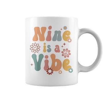 Boho Nine Is A Vibe Cute 9Th Birthday Girl Boy Coffee Mug | Mazezy