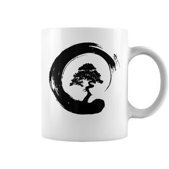 Bonsai Tree Enso Circle Buddhist Zen Calligraphy Coffee Mug - Monsterry UK