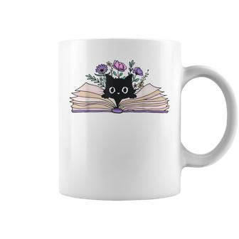 Book Black Cat Mom Reading Lovers Flower Women Coffee Mug | Crazezy UK