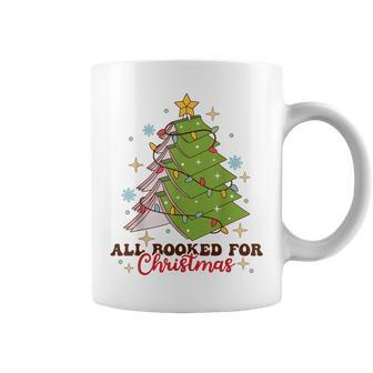 All Booked For Christmas Groovy Christmas Book Tree Squad Coffee Mug - Thegiftio UK