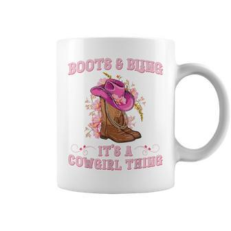Boots And Bling Its A Cowgirl Thing Rodeo Love Country Girls Coffee Mug - Thegiftio UK