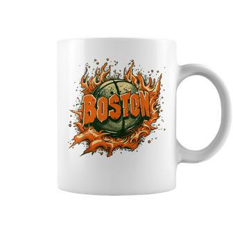 Boston Basketball On Fire Fan Coffee Mug - Seseable