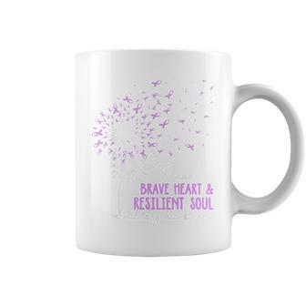 I Have A Brave Heart & Resilient Soul Dandelion Purple Up Coffee Mug - Monsterry CA