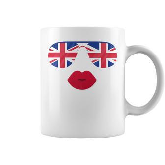 British Sunglasses Lips Flag United Kingdom Flags Uk Coffee Mug - Monsterry