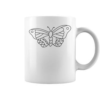Butterfly For Coloring Fun Diy Do It Yourself To Color Coffee Mug - Monsterry DE