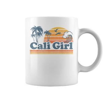 Cali Girl California Beach Summer Vacation Vintage 70S Retro Coffee Mug - Seseable