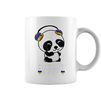 Can't Hear You I'm Listening To K-Pop Panda Gay Ally Pride Coffee Mug - Monsterry