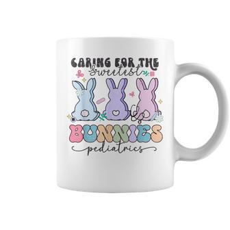 Caring For The Sweetest Bunnies Pediatric Easter Nurse Coffee Mug - Seseable