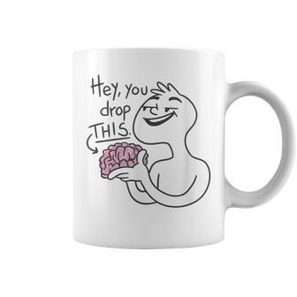 Cartoon Man Holding Brain Sarcasm Coffee Mug - Thegiftio UK
