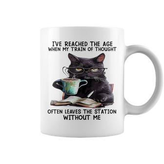 Cat I've Reached The Age When My Train Of Thought Coffee Mug - Monsterry