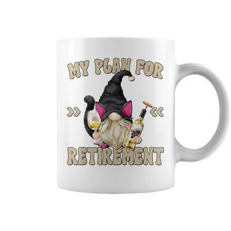 Cat And Wine Gnome Grandpa Retirement Plan For Cat Dad Coffee Mug - Monsterry CA