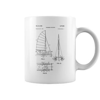 Catamaran Sailboat Blueprint Old Sailing Boat Ocean Coffee Mug - Monsterry DE