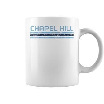 Chapel Hill North Carolina Retro Vintage Weathered Stripe Coffee Mug - Monsterry AU