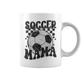 Checkered Soccer Mama Retro Soccer Mom Soccer Season Coffee Mug | Mazezy UK