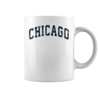Chicago Illinois Il Vintage Sports Navy Coffee Mug - Monsterry