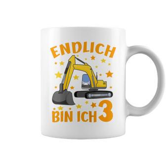 Children's Endlich Bin Ich 3 Jahre Dritter Birthday Digger Construction Site 80 Tassen - Geschenkecke