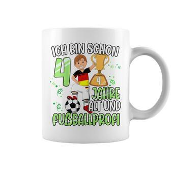 Children's Football Boy 4Th Birthday Ich Bin Schon 4 Jahre 80 Tassen - Seseable