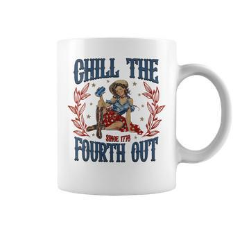 Chill The Fourth Out 4Th Of July Patriotic Retro Cowboys Coffee Mug - Monsterry UK
