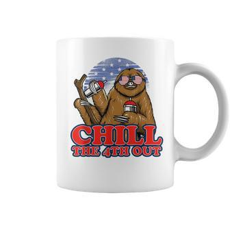 Chill The Fourth Out 4Th Of July Sloth Coffee Mug - Monsterry AU