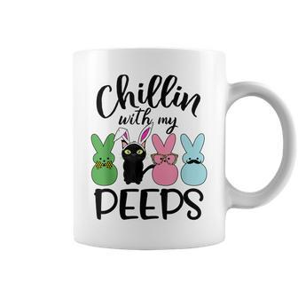 Chillin' With My Peeps Bunny Cat Easter Coffee Mug | Crazezy CA