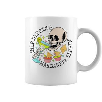 Chip Dippin Margarita Sippin Skull Skeleton Coffee Mug - Seseable