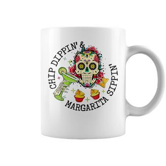 Chip Dippin Margarita Sippin Skull Skeleton Coffee Mug - Monsterry