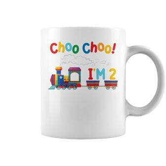 Choo Choo I'm 2 Year Old Locomotive Train Boys 2Nd Birthday Coffee Mug - Monsterry CA