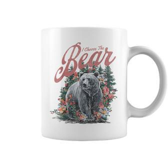 I Choose The Bear Motivational Team Bear Woods Girls Floral Coffee Mug - Monsterry DE