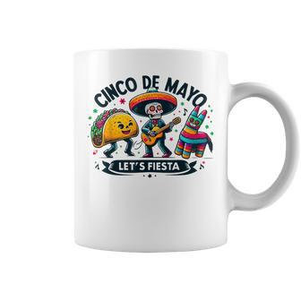 Cinco De Mayo Pinata Taco Sugar Skull Squad Let's Fiesta Coffee Mug - Monsterry CA