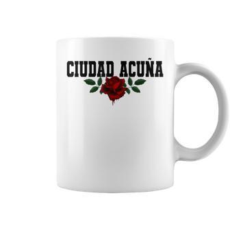 Ciudad Acuña Coahuila Mexican Heritage Bleeding Rose Coffee Mug - Monsterry