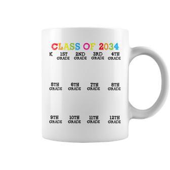 Class Of 2034 Handprint Grow With Me Kindergarten Kid Coffee Mug - Monsterry AU