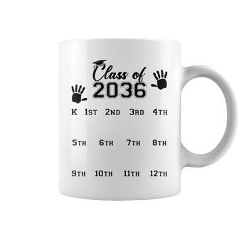 Class Of 2036 Yearly Graduation Hand Print Kindergarten 12Th Coffee Mug - Seseable