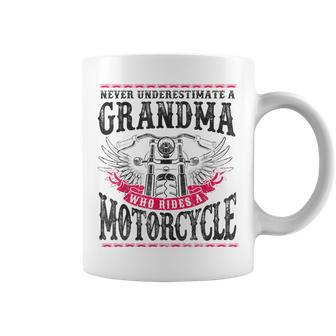 Classic Motorcycle Biker Grandma Never Underestimate A Coffee Mug | Mazezy CA