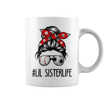 Classy Lil Sister Life Soccer Messy Bun Baseball Game Day Coffee Mug - Monsterry DE