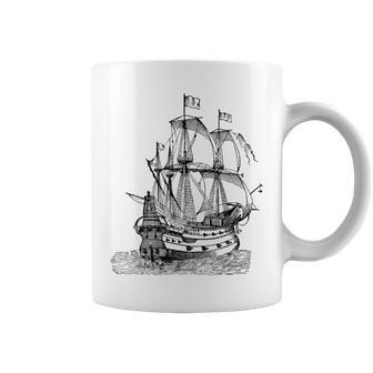 Cool Graphic Old Pirate Ship Coffee Mug - Monsterry UK