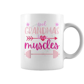 Cool Grandmas Have Muscles Gym Powerlifting Coffee Mug - Seseable