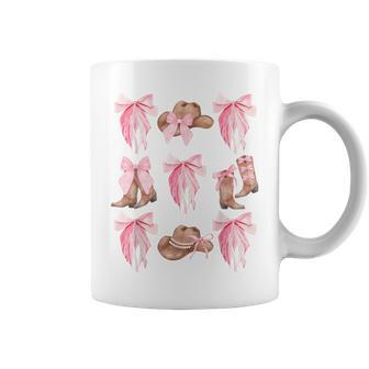 Coquette Pink Bow Cowboy Boots Hat Western Country Cowgirl Coffee Mug - Monsterry AU