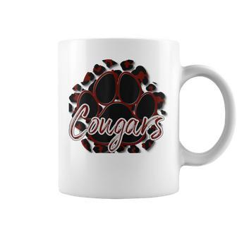 Cougar Maroon Black Cheetah School Sports Fan Team Spirit Coffee Mug - Monsterry AU