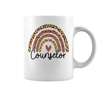 Counselor Rainbow Leopard School Counselor Coffee Mug | Crazezy UK