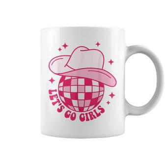 Cowboy Hat Disco Ball Let's Go Girls Western Cowgirls Coffee Mug - Seseable