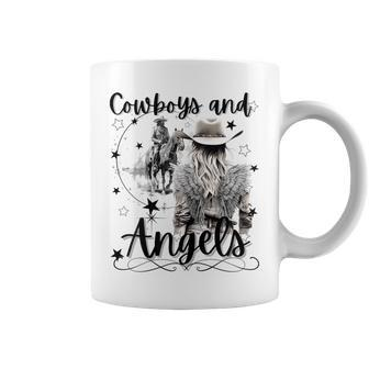 Cowboys And Angels Retro Cowgirl Coffee Mug - Monsterry