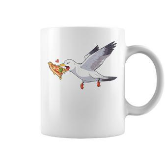 Cranky Seagull Beach Birds Stealing Pizza Summer Coffee Mug - Thegiftio UK