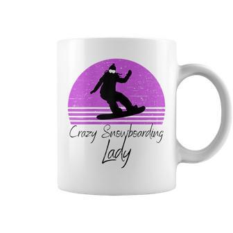 Crazy Snowboarding Lady Retro Vintage Snowboarder Coffee Mug - Monsterry AU