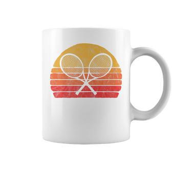 Crossed Tennis Racquet Retro 80S Sun Vintage Coffee Mug - Monsterry