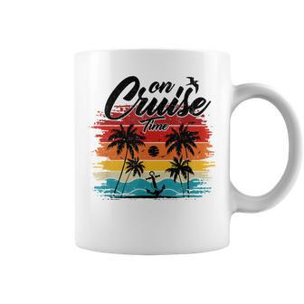 On Cruise Time Coconut Tree And Anchor Summer Beach Party Coffee Mug - Seseable
